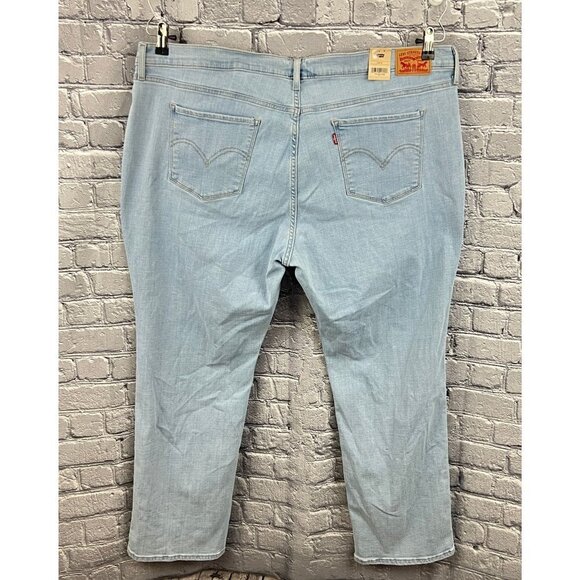 New Levi's Classic Straight Stretch Blue Jeans Womens Plus Size 24W M - Picture 2 of 10